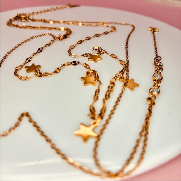 Free People Elegant Star CZ Layered Dainty Necklace - Picture 4 of 8